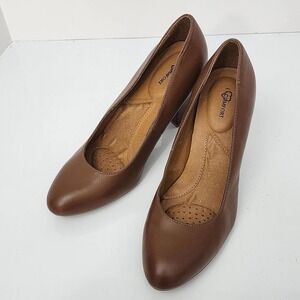 689 I Love  comfort‎ FORTE block Brown Women heels Size 9M